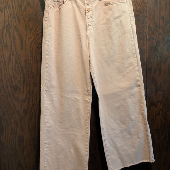 Stylish Tan Wide Leg Jeans - Picture 1 of 4